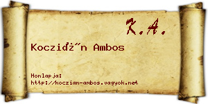 Koczián Ambos névjegykártya